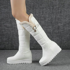 Knee High Boots Fashion Platform Height Increasing Women Snow Boots