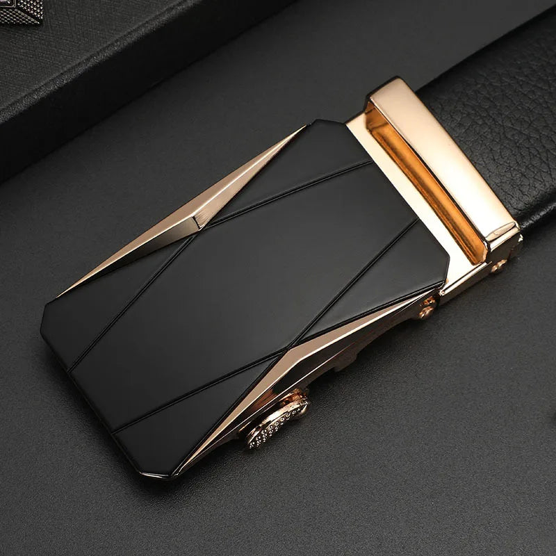 CEXIKA Men's Genuine Leather Automatic Buckle Belt Custom Engraved Name/Logo Ideal Waist Belt for Father's Day Personalized Gift