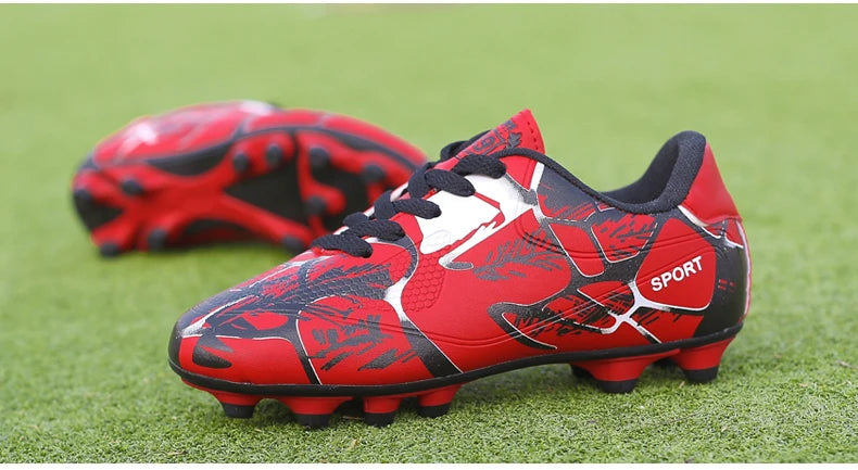 Men Soccer Shoes Fashion Printed Long Spike Children's Football Boots
