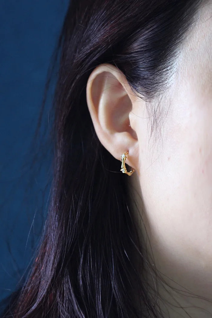 925 Sterling Silver Earring Colorful Dripping Oil Material Ear Ring Ear Buckle Rhombus Shape Trend Wild Girl Women Boy Ear Jewel