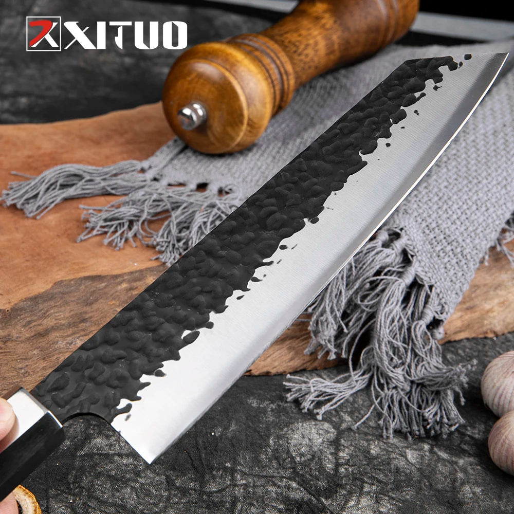 8 Inch Kiritsuke Knife Octagon Handle Japanese Gyuto Knives Kitchen Chef