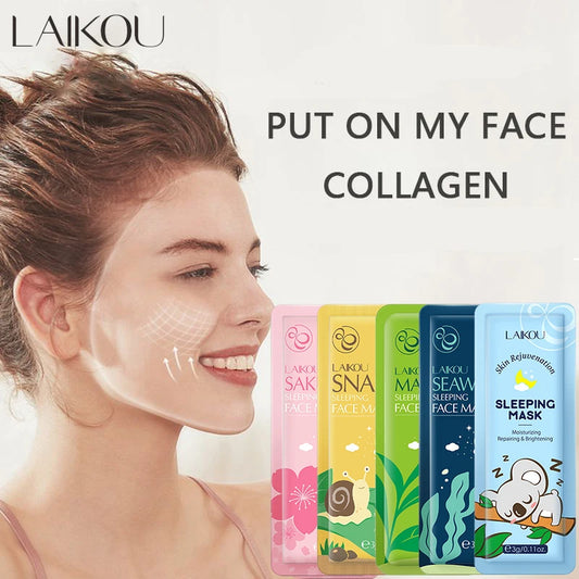 Sakura Seaweed Centella Snail Collagen Sleeping Mask Individual Packaging Nourishing Skin Repair Skin Barrier Face Mask