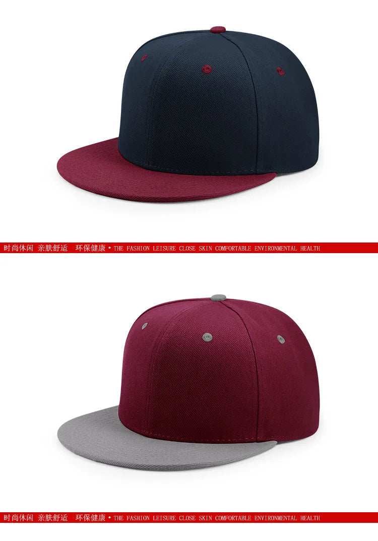 Big Bone Man Plus Size Baseball Caps Adult Flat Peak Hip Hop Fitted Hat Men Women Large Size Snapback Cap size 6 3/4 to size 8
