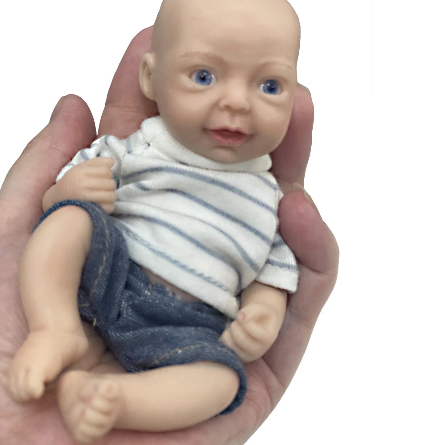 AnjoDoll Lovely 6 Inch Palm Newborn Babies Full Body Silicone Boys Reborn Dolls Bebe Reborn Corpo De Silicone Inteiro
