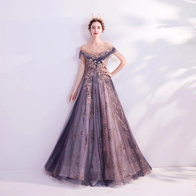 Evening wear Dresses: Prom Formal Evening Dress Court Train A-line Illusion
