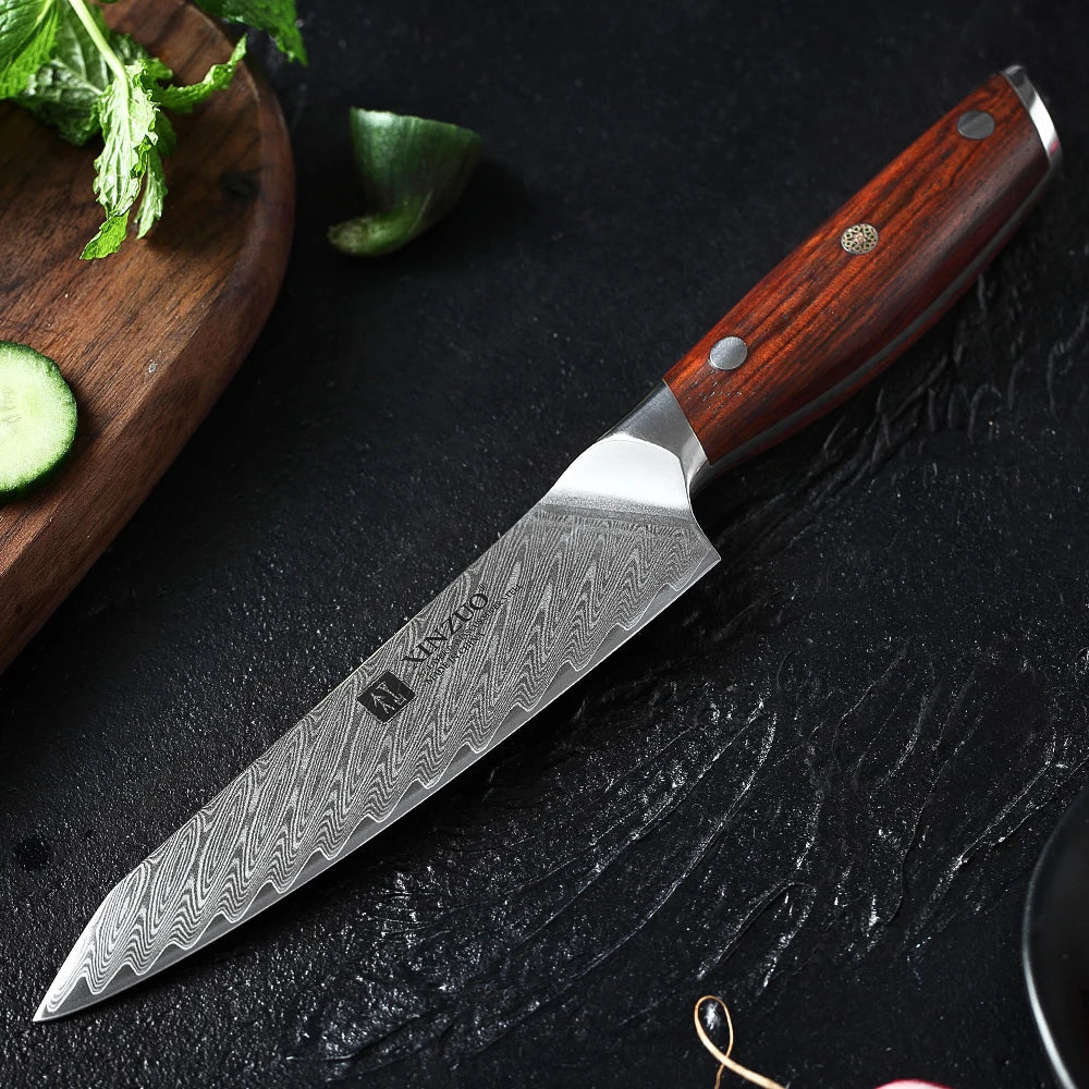 5" Utility Knife Damascus Professional Kitchen Knives Japanese High Carbon