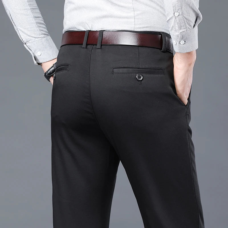 Men‘s Suit Pants Dress Pant Business Office Cotton Classic Black Blue Trousers