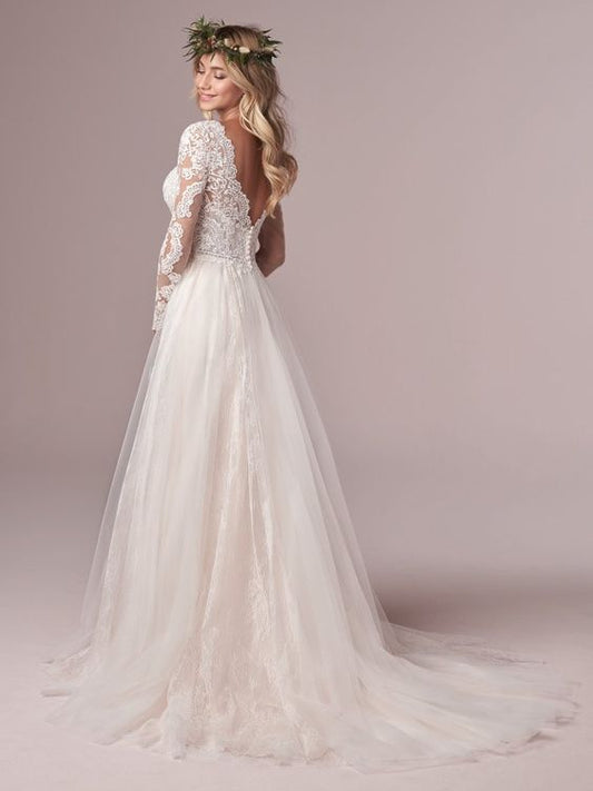White Bridesmaid Dresses: A Line Long Sleeve Bridal Dresses Wedding Dress