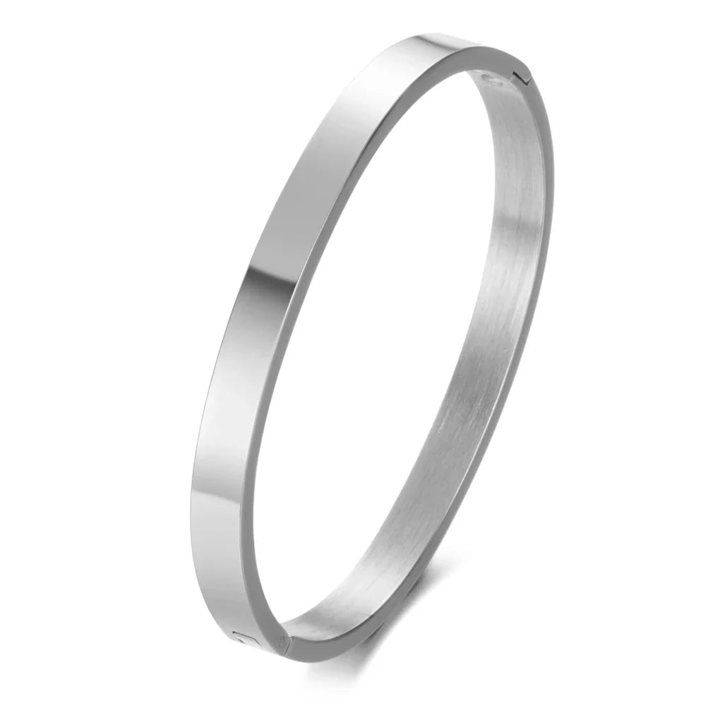 Personalized Bracelet for Women Female Width 5mm Custom Engraved Name Bracelets Bangle Stainless Steel Jewelry Armbanden Pulsera