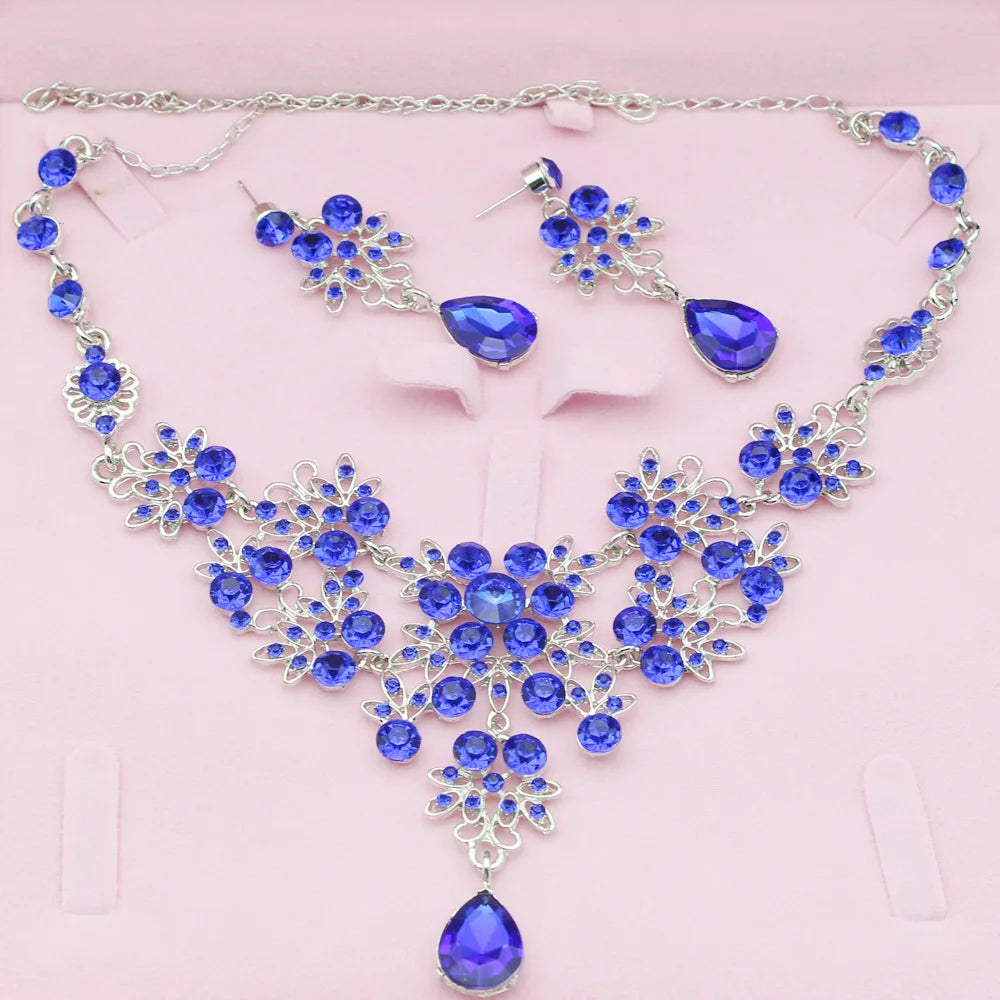 Multiple Colors Water Drop Wedding Bridal Formal Party Prom Jewelry Sets
