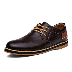 Fashion Men Shoes Men Leather Oxfords Shoes Casual Lace-up Formal Business