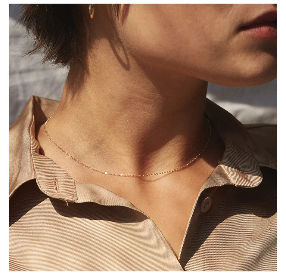 eManco Fine Chain Necklace Stainless Steel Gold Color Pendants Short Long Statement Women  Colar Gift Stainless Steel Jewelry
