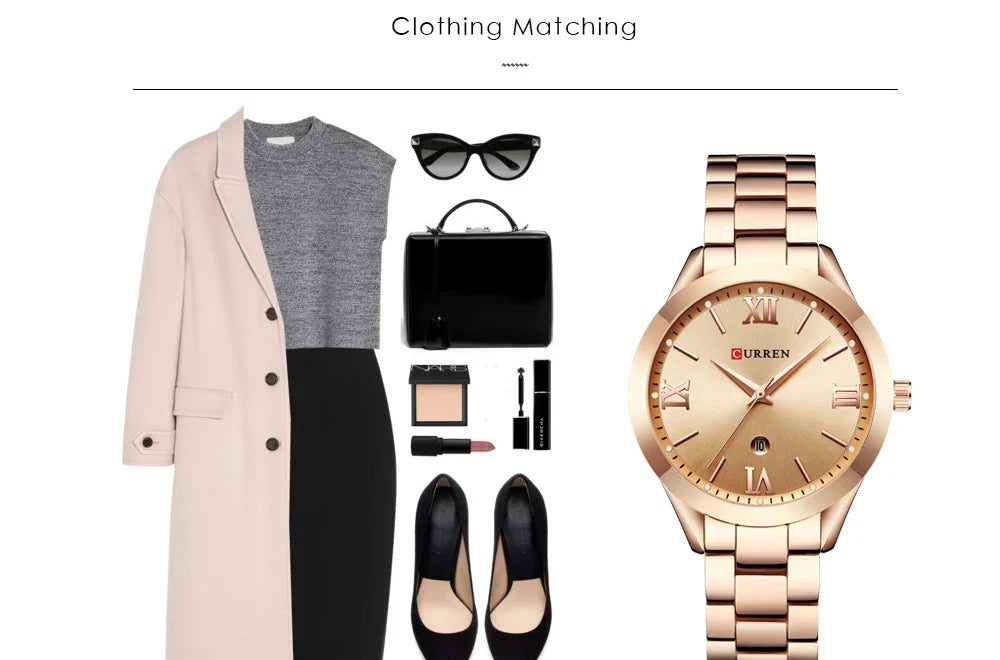 CURREN Ladies Watch For Women Fashion Retro Female Waterproof Watch Steel Quartz Watch For Women Christmas Relógio Feminino 9007
