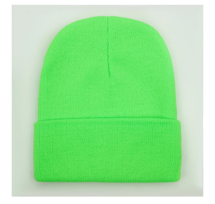 Unisex Beanie Autumn Winter Wool Blends Soft Warm Knitted Cap Men Women