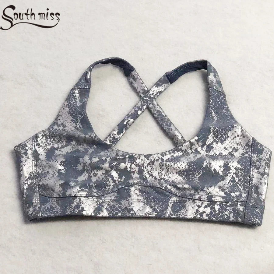 Women's Retro Metallic Snake Gym Leggings Blue Silver Shiny Legging Fitness Bottom