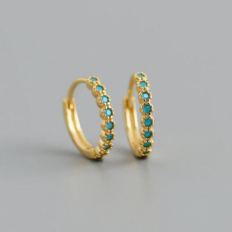WANTME New Arrival Fashion Korean Blue Zircon Spike Geometric Stud Earrings for Women Real 925 Sterling Silver Gothic Jewelry