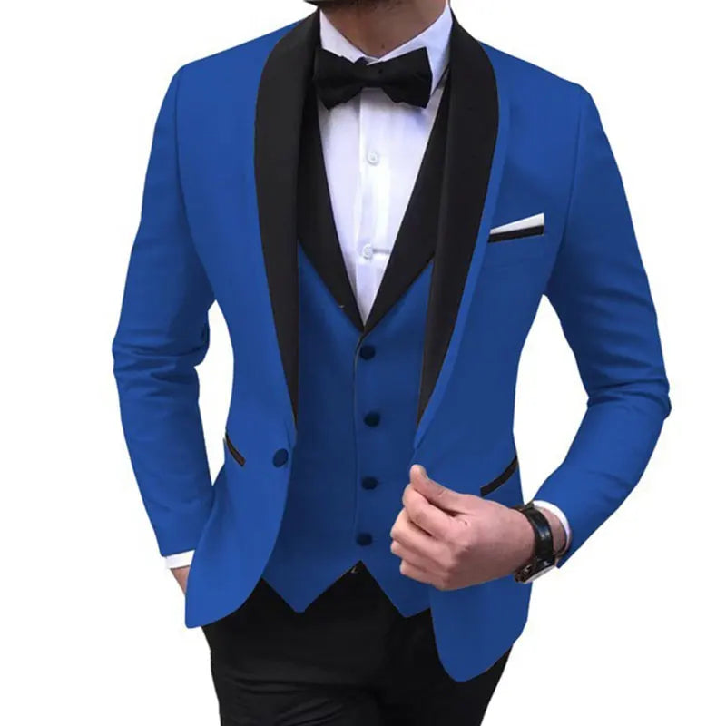 Tuxedo for Mens: Wedding Evening Dress 3 Pieces Jacket+Pants+Vest Men Suit Set