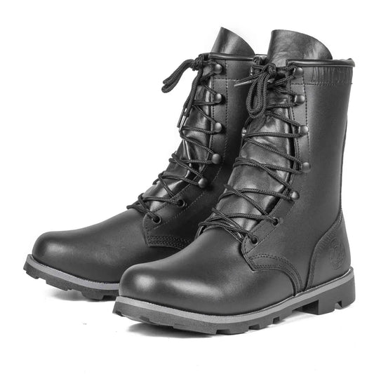 Men's Military Boots Quality Special Forces Tactical Black Full Leaher Boots