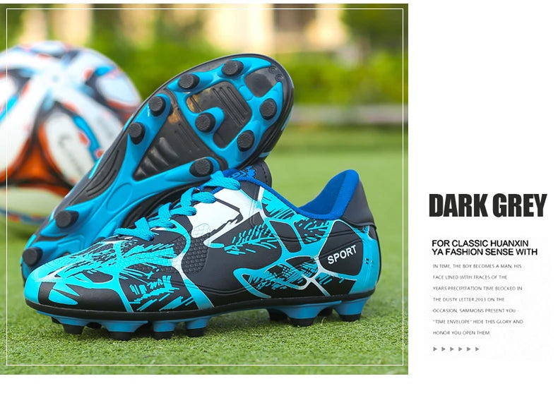 Men Soccer Shoes Fashion Printed Long Spike Children's Football Boots
