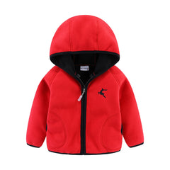 Mudkingdom Autumn Spring Girls Boys Hooded Fleece Jacket Windbreaker Zip up Reindeer Outerwear for Kids Clothes Children's Coat