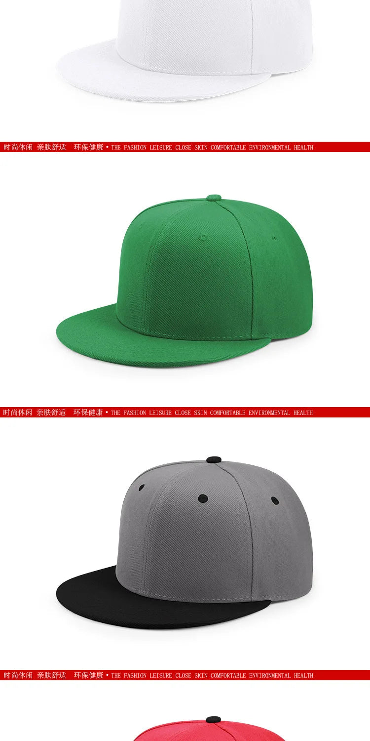 Big Bone Man Plus Size Baseball Caps Adult Flat Peak Hip Hop Fitted Hat Men Women Large Size Snapback Cap size 6 3/4 to size 8