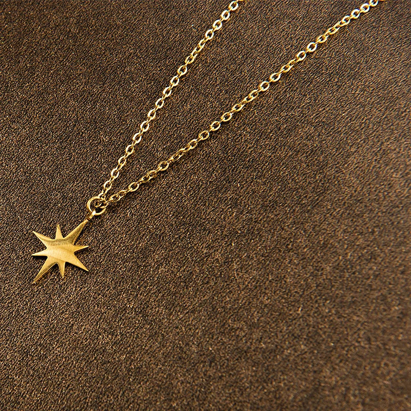 316 L Stainless Steel Necklace For Women Gold Plated Star Pendant Clavicle Necklaces