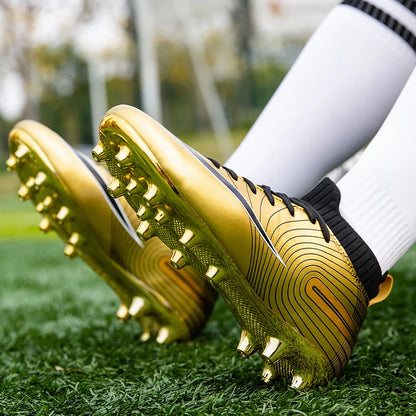 Professional Unisex Soccer Shoes Long Spikes TF Ankle Football Boots