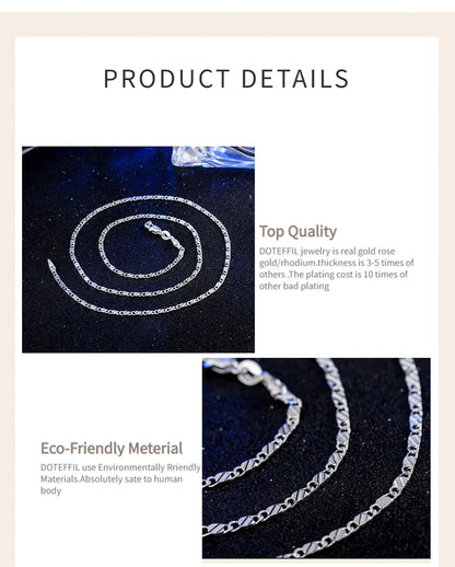 925 Sterling Silver 16/18/20/22/24/26/28/30 Inch 2mm Charm Chain Necklace