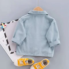 Children Spring Autumn Fashion Baby Clothes Boys Girls Cotton Solid Coat