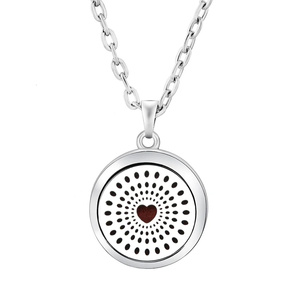 New Stainless Steel Fashion Tree Of Life  Aromatherapy Necklace Essential Oil Diffuser Perfume Locket Pendant Women Jewelry Gift