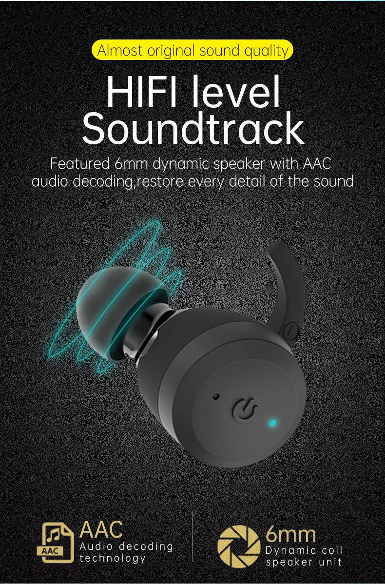 Bluetooth Earphone Dual Wear Style Sport Wireless Headset Earbuds Stereo