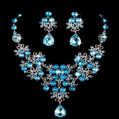 Multiple Colors Water Drop Wedding Bridal Formal Party Prom Jewelry Sets