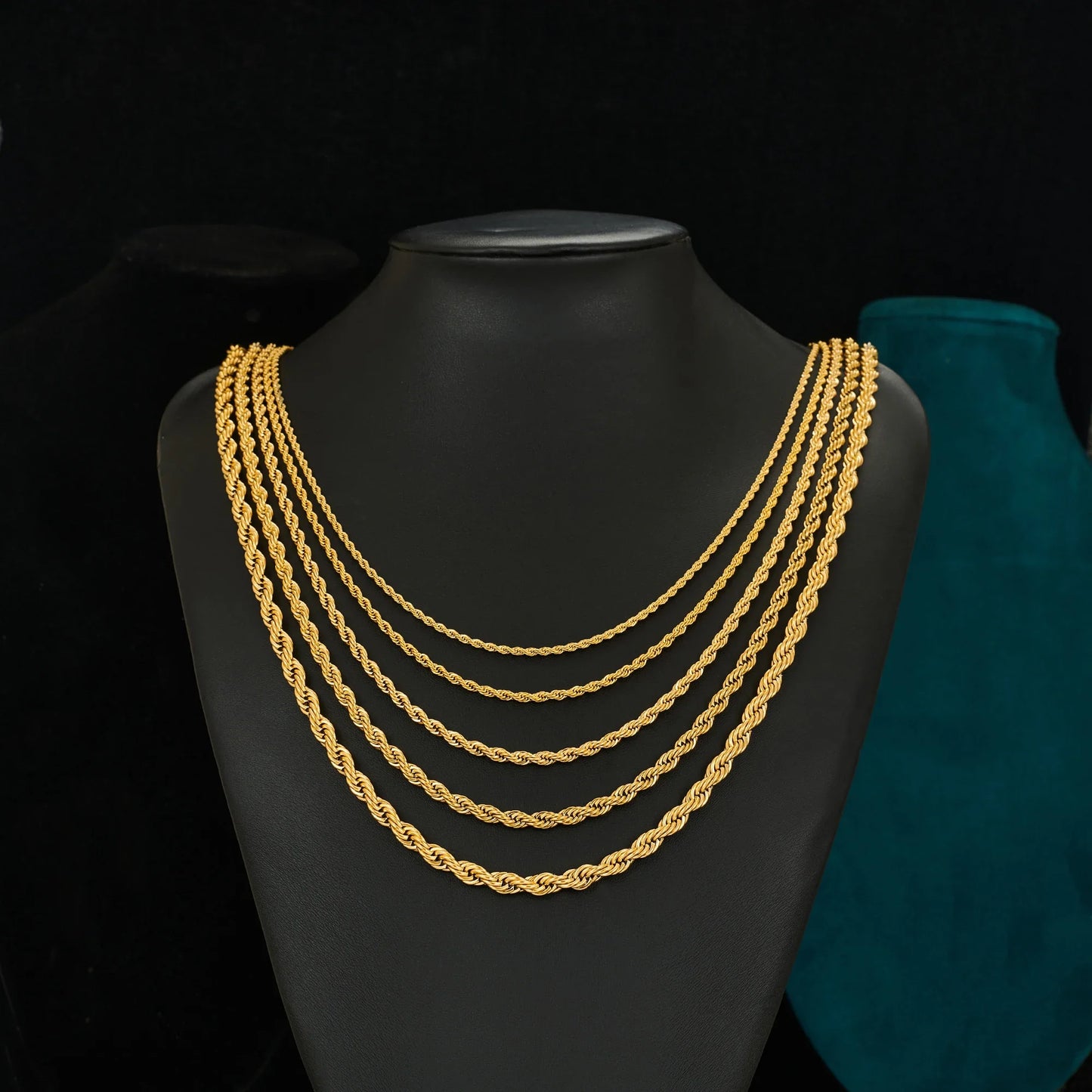 2/3/4/5/6mm Stainless Steel Twisted Rope Chain Necklace for Men Women Gold Color Plated Neck Chains Choker Metal Jewelry Gift