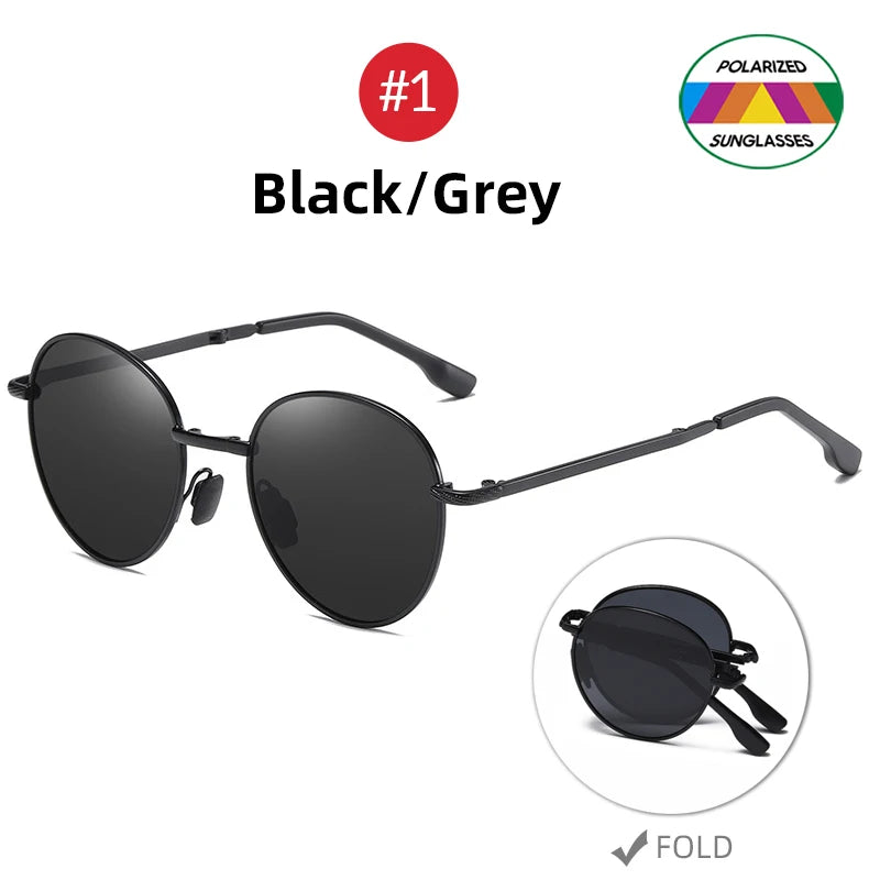 Sunglasses Women Light Mirror Blue Fold Shades Titanium Alloy Sun Glasses