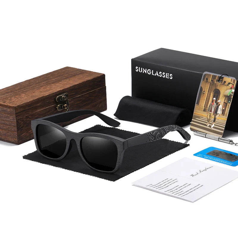 GM Wooden Male Lady Sunglasses Men's Luxury Brand Designer Polarized Sun Glasses Vintage Sunglass Women Eyewear With paper  Box
