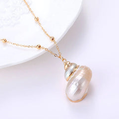 Bohemia Conch Shells Necklace Sea Beach Shell Pendant Necklace For Women