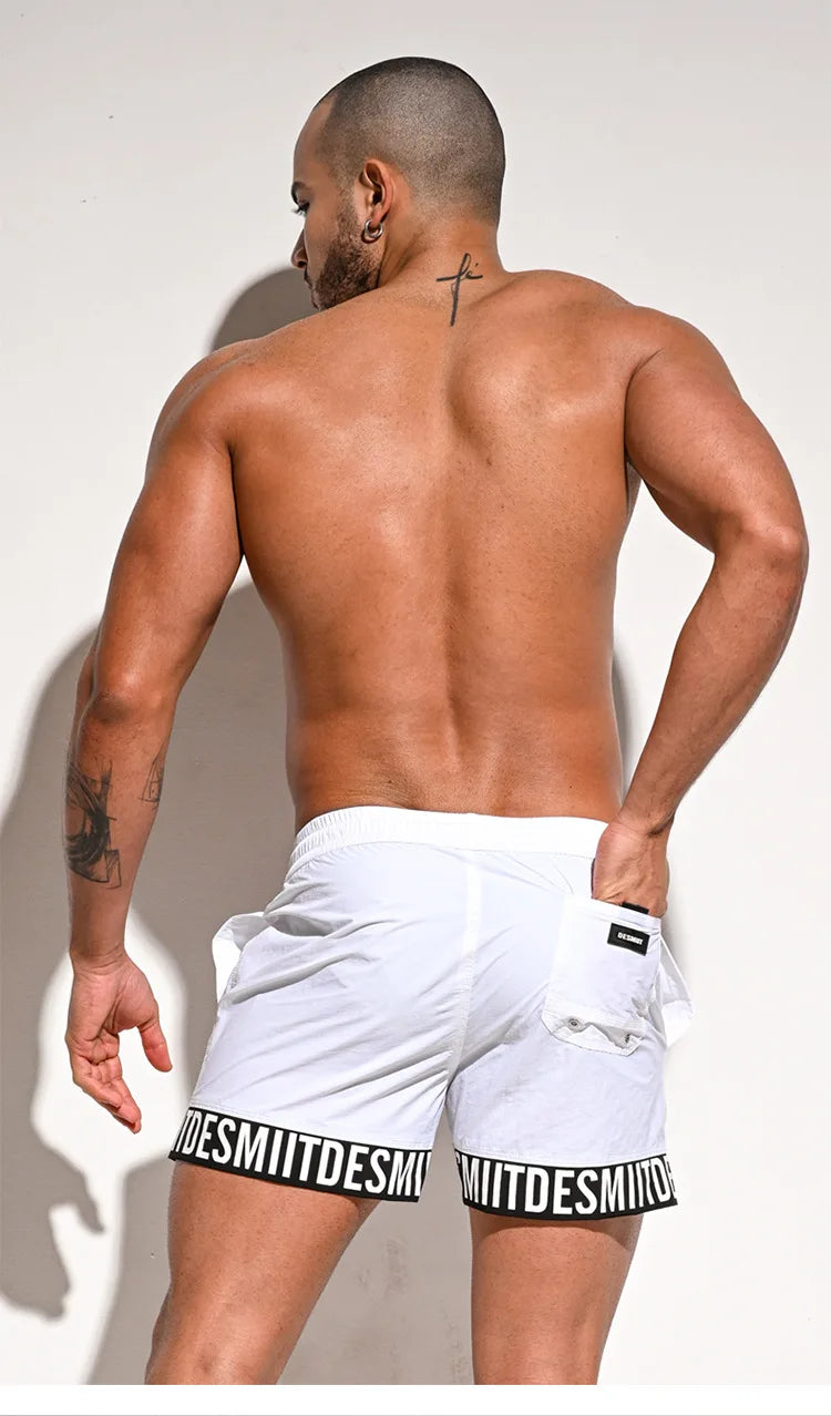 Desmiit Beach Board Shorts Men's Swimming Shorts Men Swimwear Swim Trunk Fast Dry Surfing Boardshorts Sport Short Bath Suit
