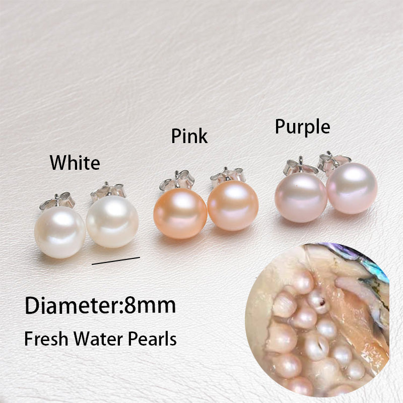 Trustdavis Authentic 925 Sterling Silver Sweet Irregular Pearl Stud Earrings For Women Wedding Party FIne Jewelry DA1224