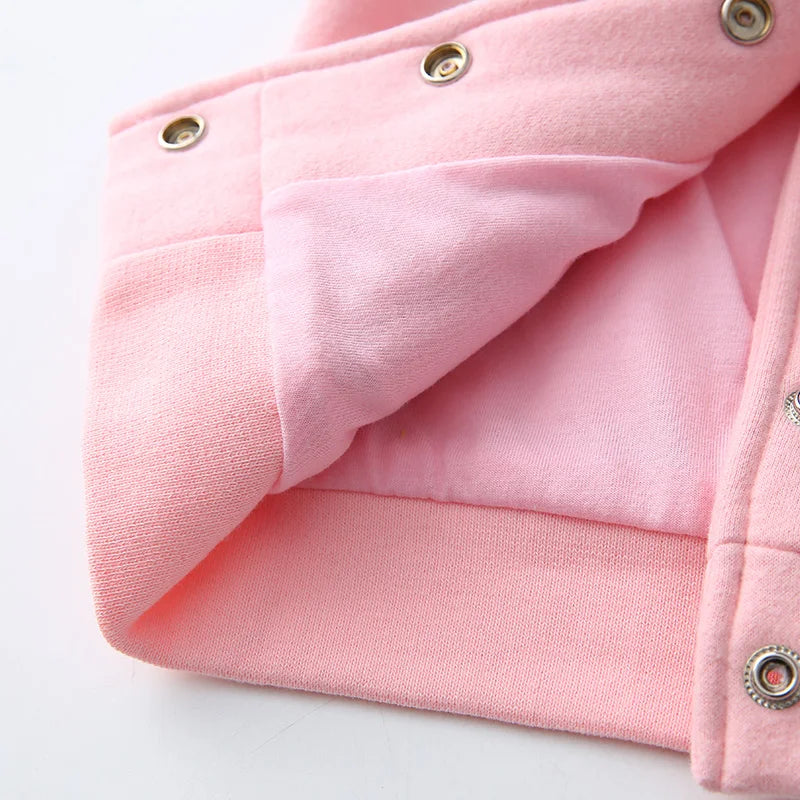 Fashion Children Color Patchwork Mandarin Collar Plus Velvet Jacket For Baby Kids Girls