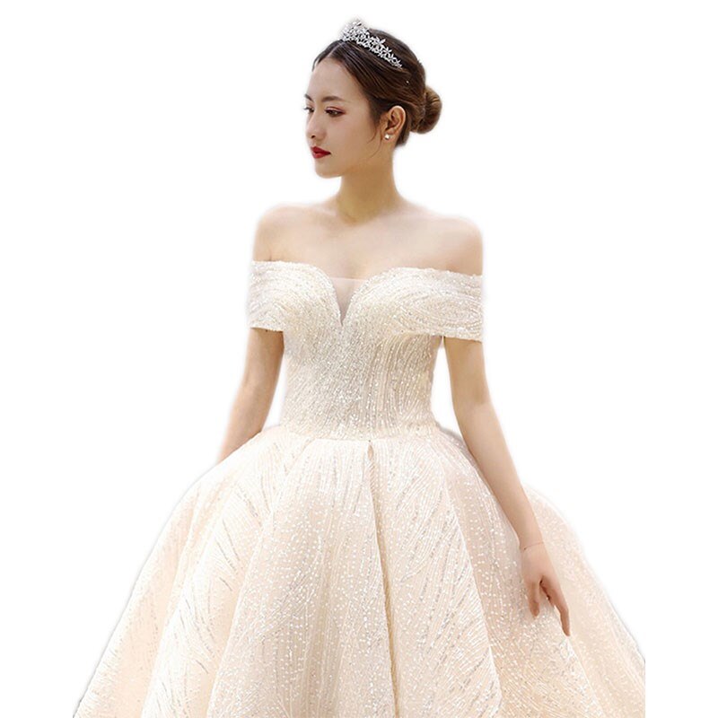 White Bridesmaid Dresses: Wedding Dress Bride Off The Shoulder Wedding Ball Gown Dress