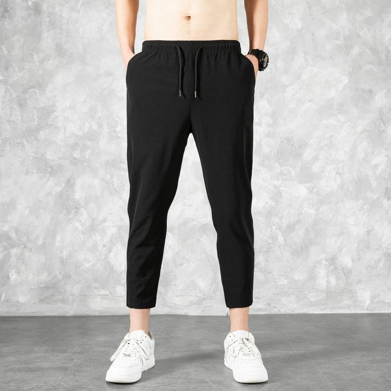 Korean Ice Silk Men'S Summer Thin Fashion Brand Loose And Versatile Quick Dry