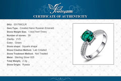 JewelryPalace Green Simulated Nano Emerald Created Ruby Ring 925 Sterling Silver