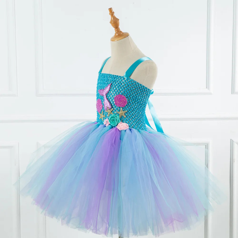 Girls Mermaid Candy Dress Kids Lollipop Modeling Frock Baby Girl Performance Costumes Summer Children Birthday Party Clothes