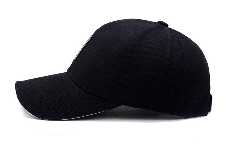 Men Structured Baseball Cap Solid Cotton Snapback Spring Autumn Women Label Stick