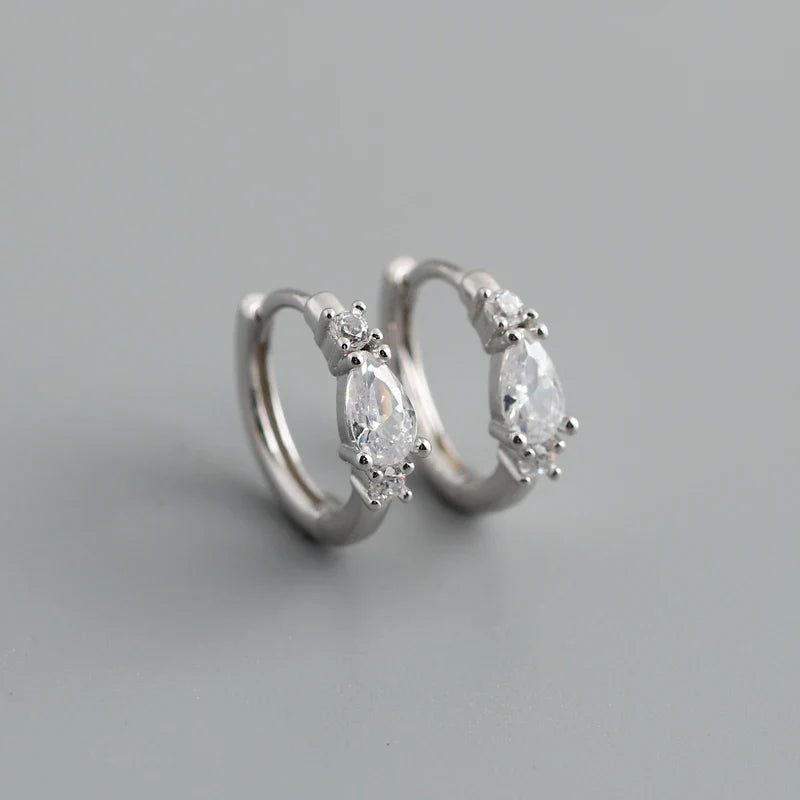 WANTME New Arrival Fashion Korean Blue Zircon Spike Geometric Stud Earrings for Women Real 925 Sterling Silver Gothic Jewelry