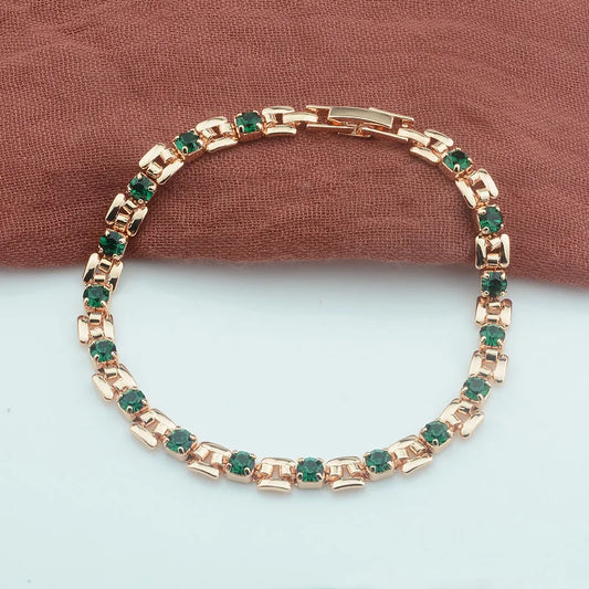 9 Color Women Girls Pink/Green/White/Red/Blue Cubic Zircon Stone Bracelets Wrist Square Shaped Bracelets