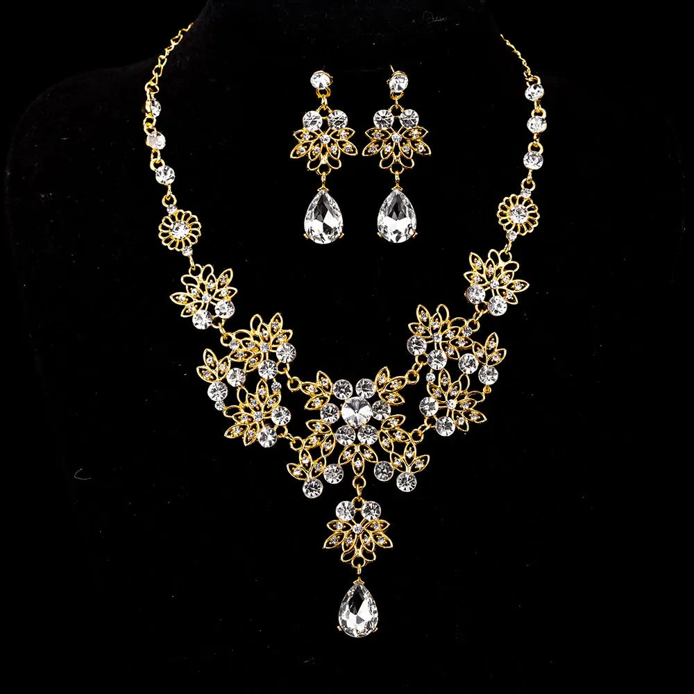Multiple Colors Water Drop Wedding Bridal Formal Party Prom Jewelry Sets