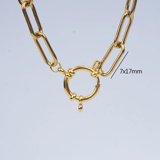 Anchor Clasp Necklaces Stainless Steel Heavy Duty Chain Necklace For Women