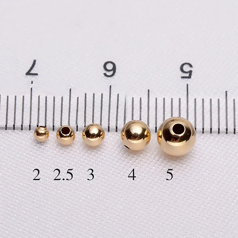 Genunie 18k Gold Beads DIY Acessories Bracelet Necklace Anklet Earrings Fine Jewelry Findings High Polished Au750 Gold Beads