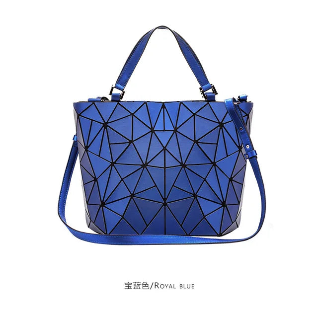Luminous reflective  Bag Geometric Tote Folding Shoulder Bags for women